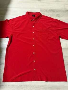 Nike Golf Dri Fit Polo Men’s Size Large Red Pocket Short Sleeve Shirt Athletic